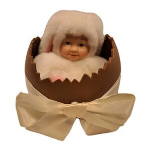 Easter Anne Geddes Baby Bunny in Chocolate Easter Egg Collectable Plush 1997
